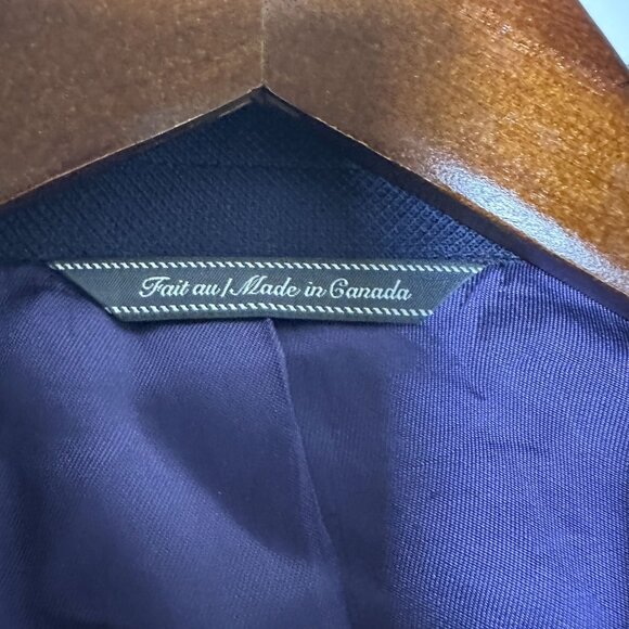 Jack Victor Men Navy Blazer Canada Exclusive Von Maur Size 44R Wool Silk Blend - Picture 5 of 16